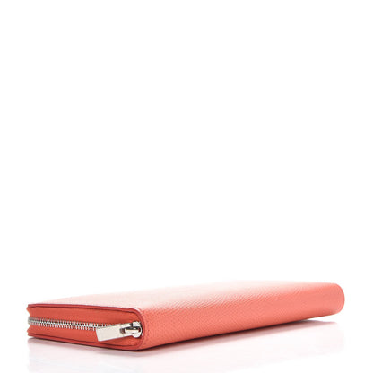 Celine Drummed Calfskin Large Zip Around Multifunction Wallet Coral 4 of 8