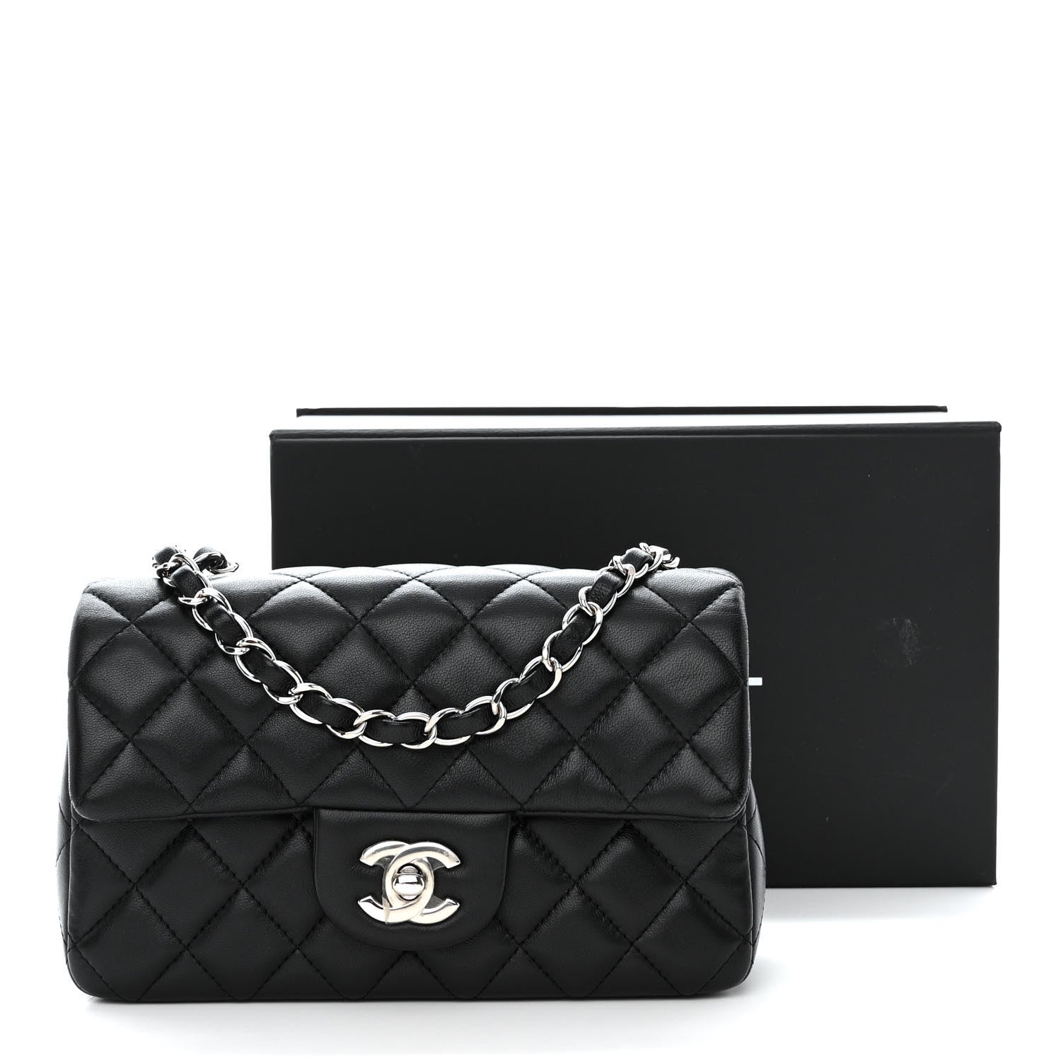 Chanel Lambskin Quilted Mini Rectangular Flap Black 11 of 11