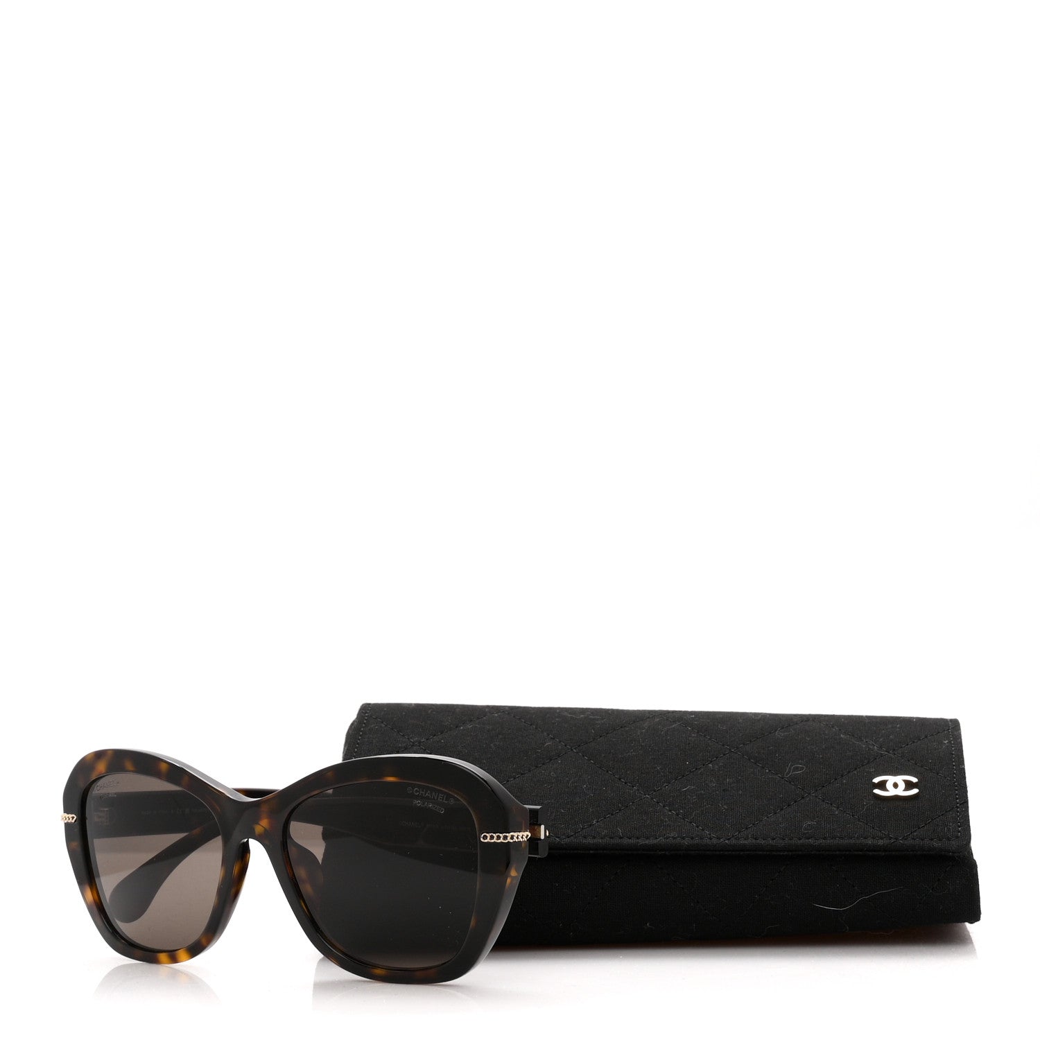Chanel Acetate Polarized CC Butterfly Sunglasses 5510-A Dark Tortoise 8 of 8