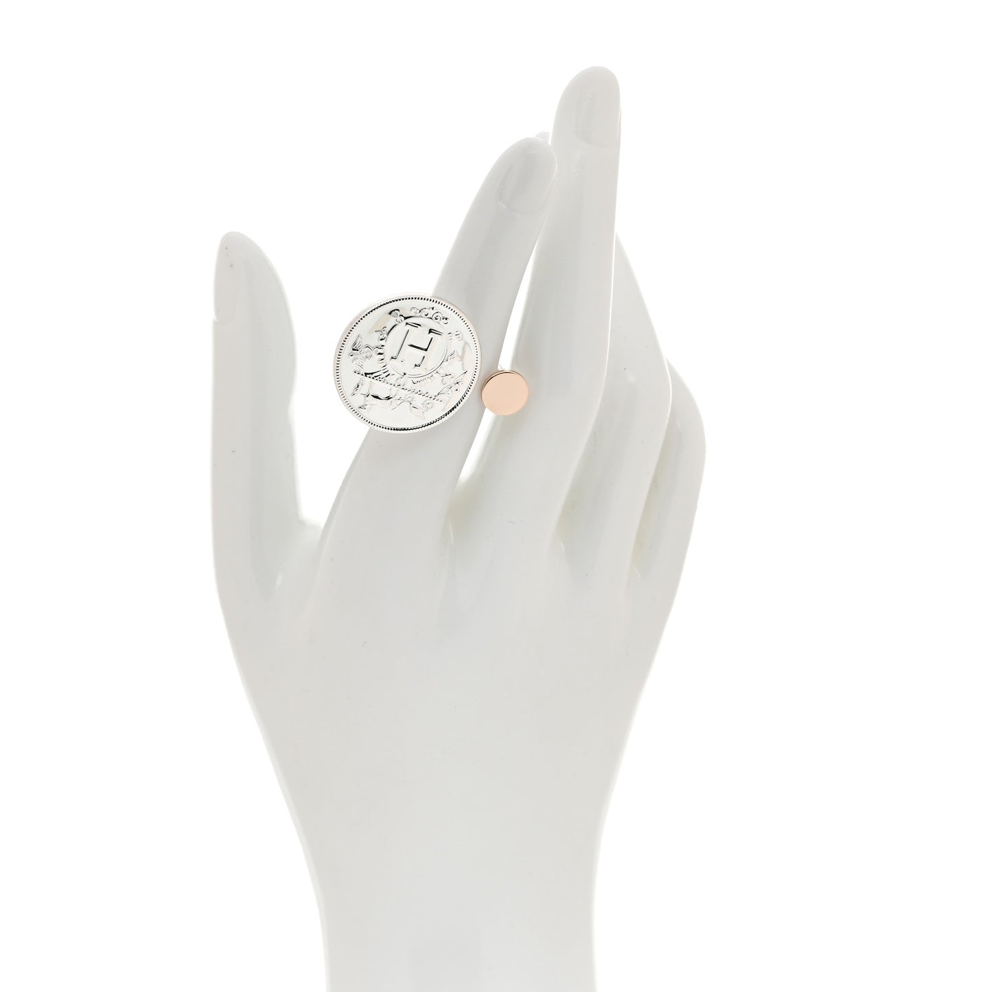 Sterling Silver 18K Rose Gold MM Ex-Libris Ring 50 5.25