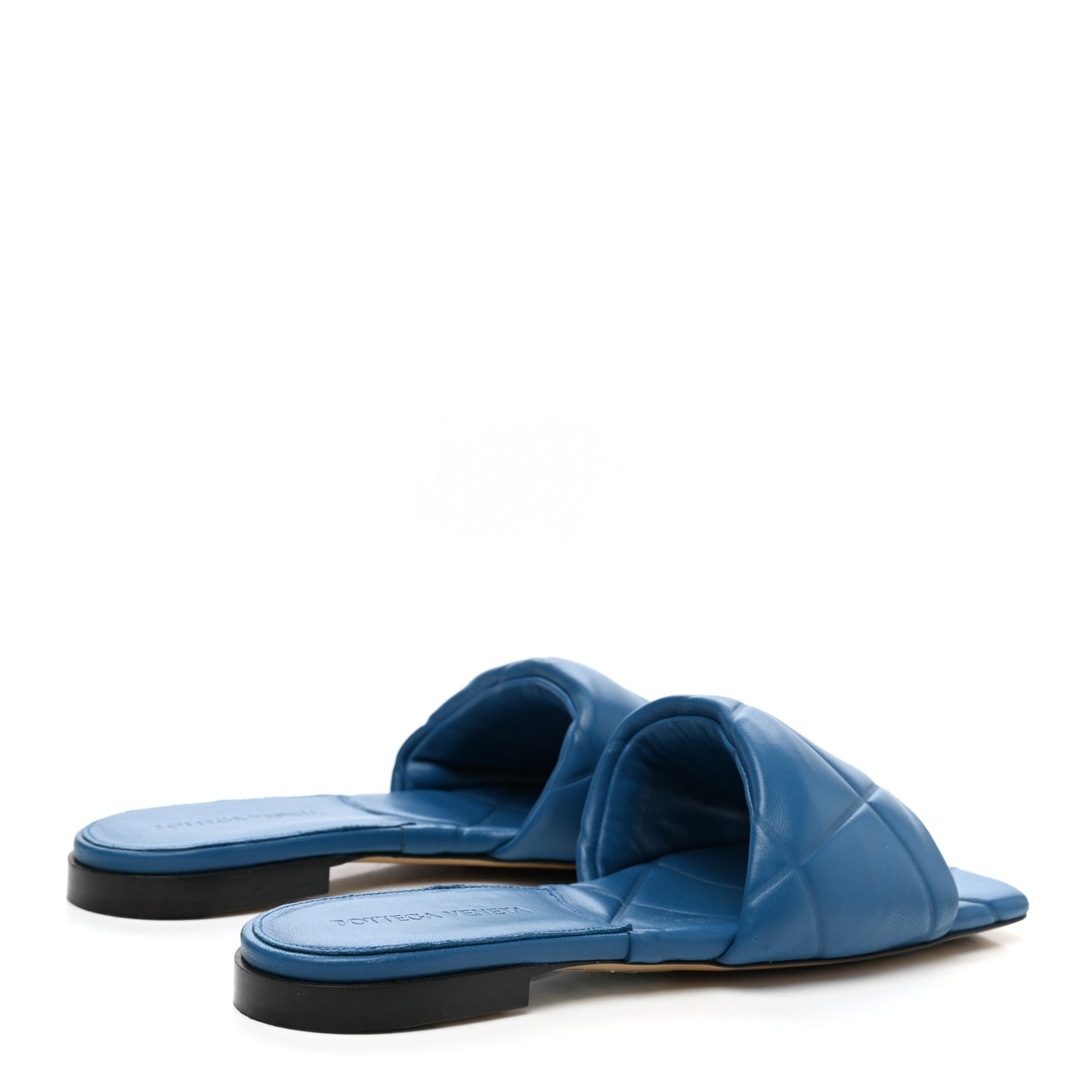 Nappa Quilted Rubber Lido Flat Sandals 36.5 Pacific
