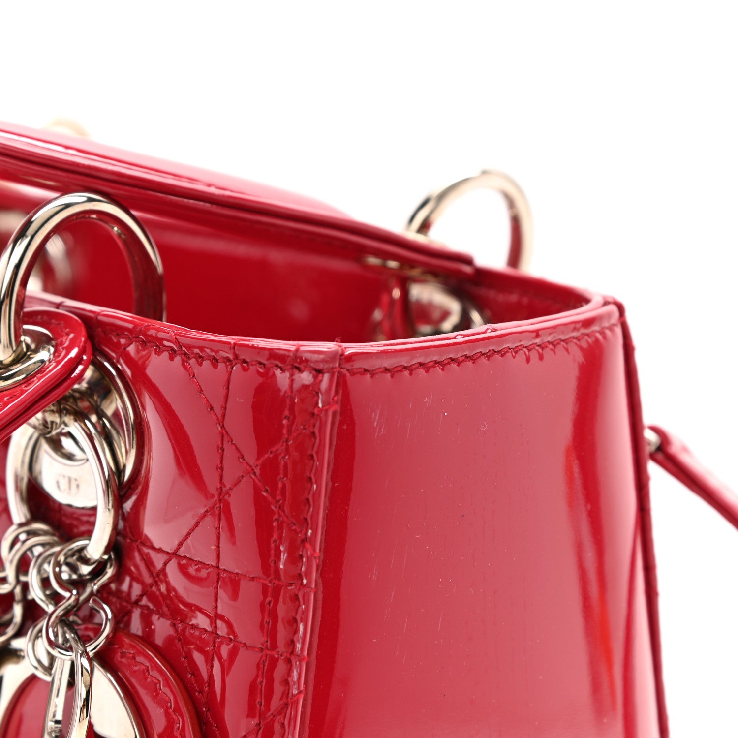 Christian Dior Patent Cannage Medium Lady Dior Red 11 of 13