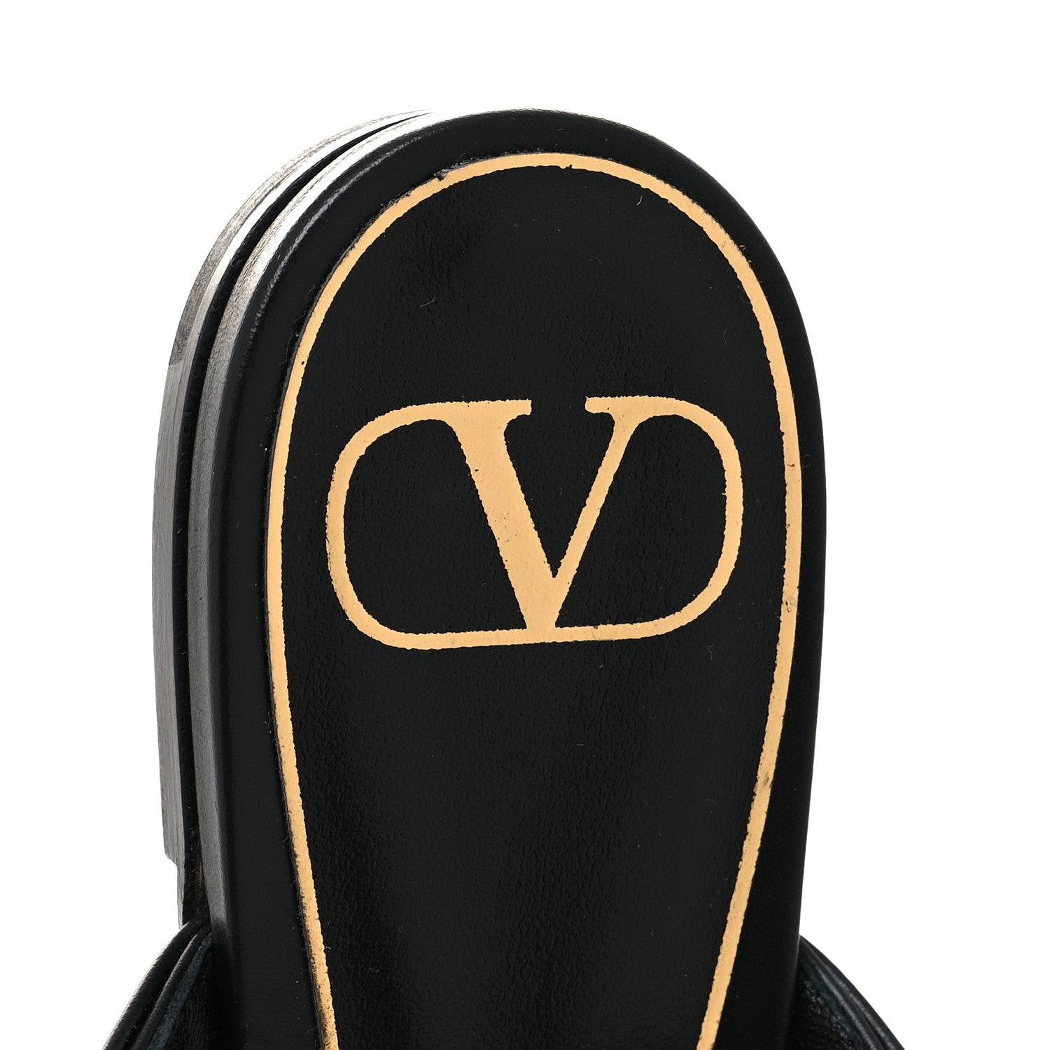 Valentino Garavani Calfskin Roman Stud Ankle Strap Flat Mules 38.5 Black 8 of 8
