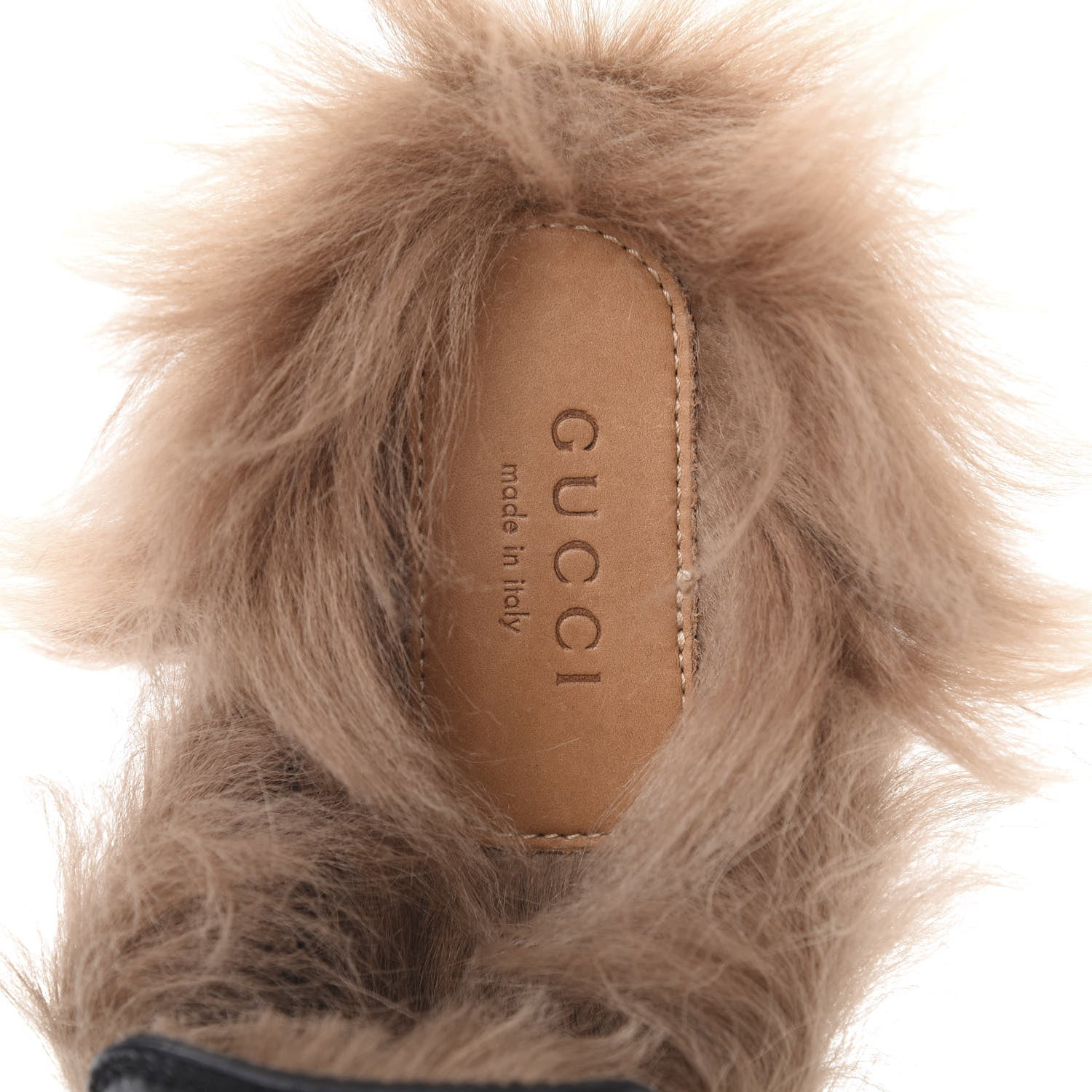 Gucci Malaga Kid Fur Crystal Bow Embroidered Womens Princetown Slippers 35.5 Black 7 of 11