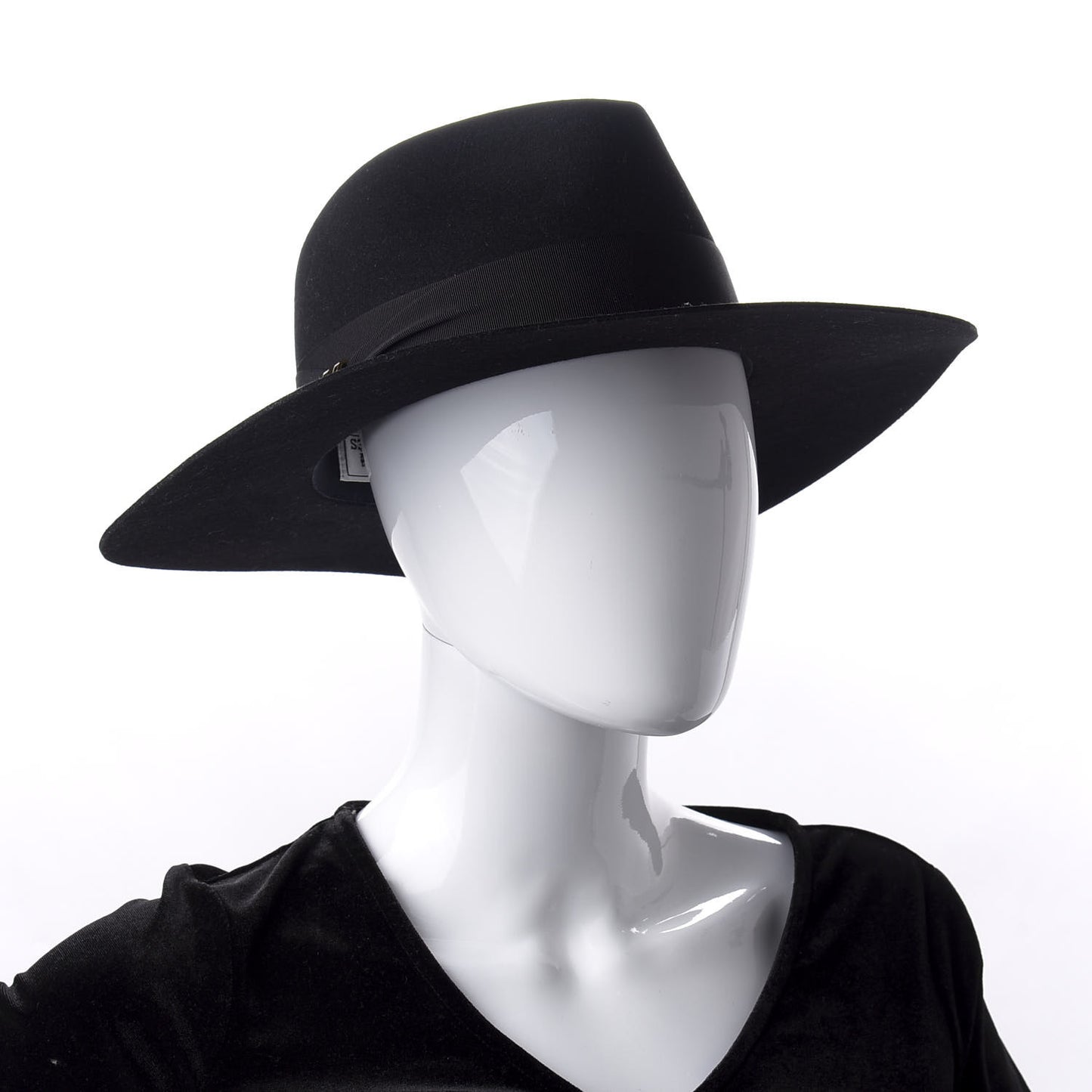 Rabbit Felt Laquered Gold Faubourg Pop H Hat 56 Black