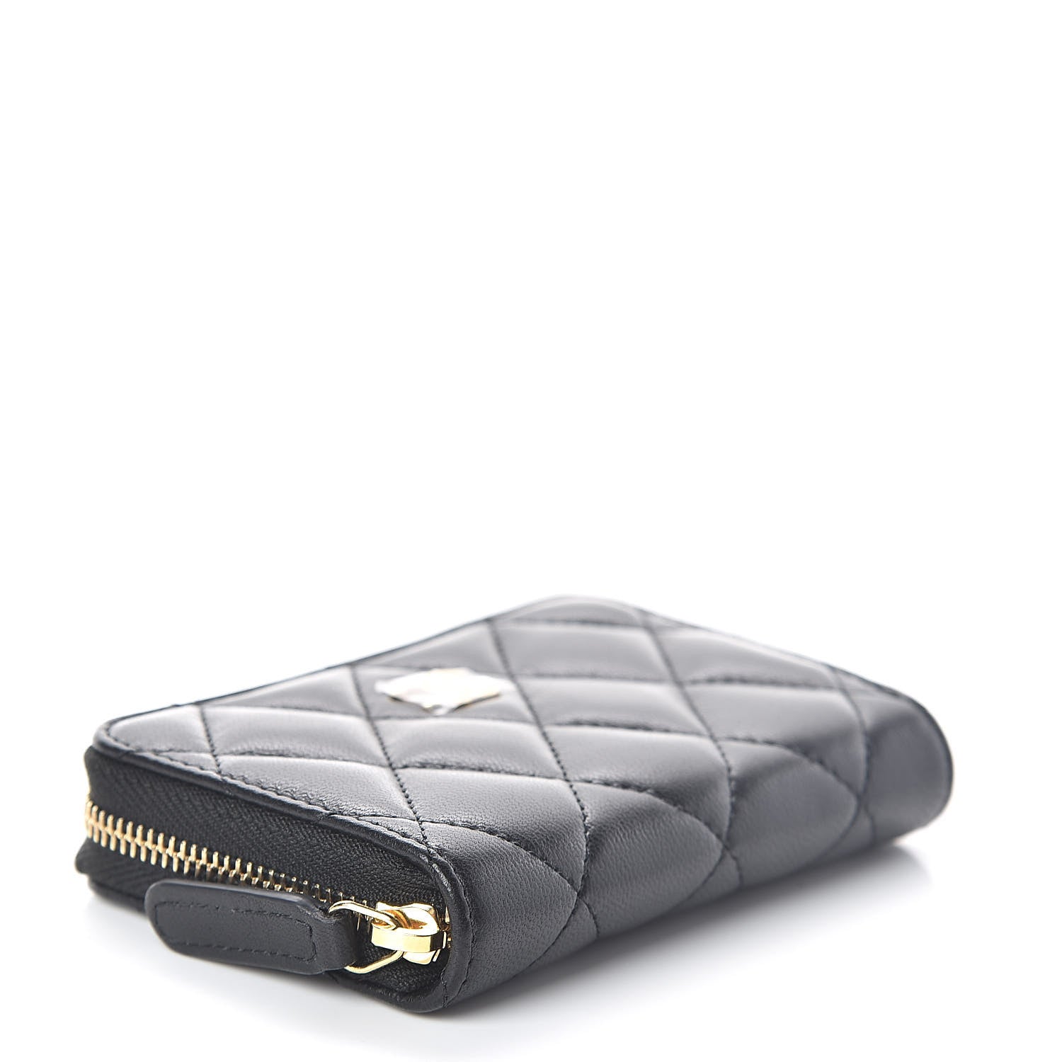 Chanel Lambskin Quilted Zip Coin Purse Black 4 of 7
