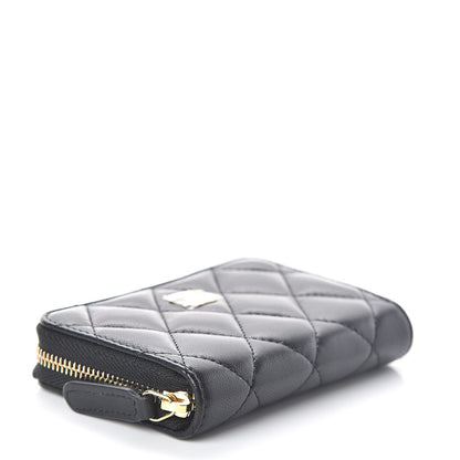 Chanel Lambskin Quilted Zip Coin Purse Black 4 of 7