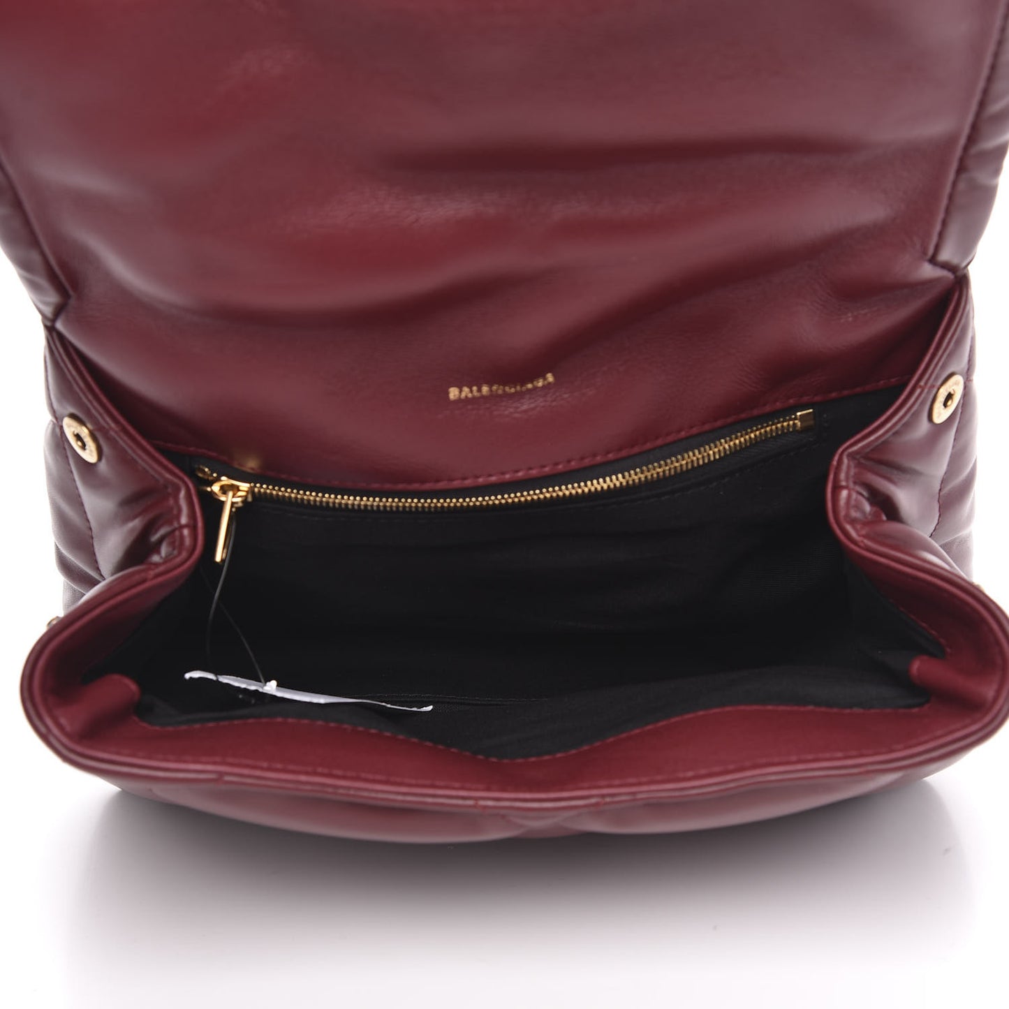 Nappa Calfskin Quilted Touch B Puffy Clutch Dark Red