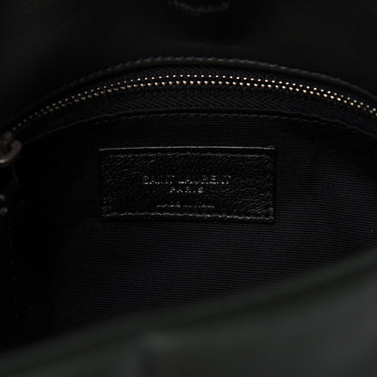 Saint Laurent Lambskin Quilted Small Loulou Puffer Monogram Chain Satchel Dark Green 8 of 10