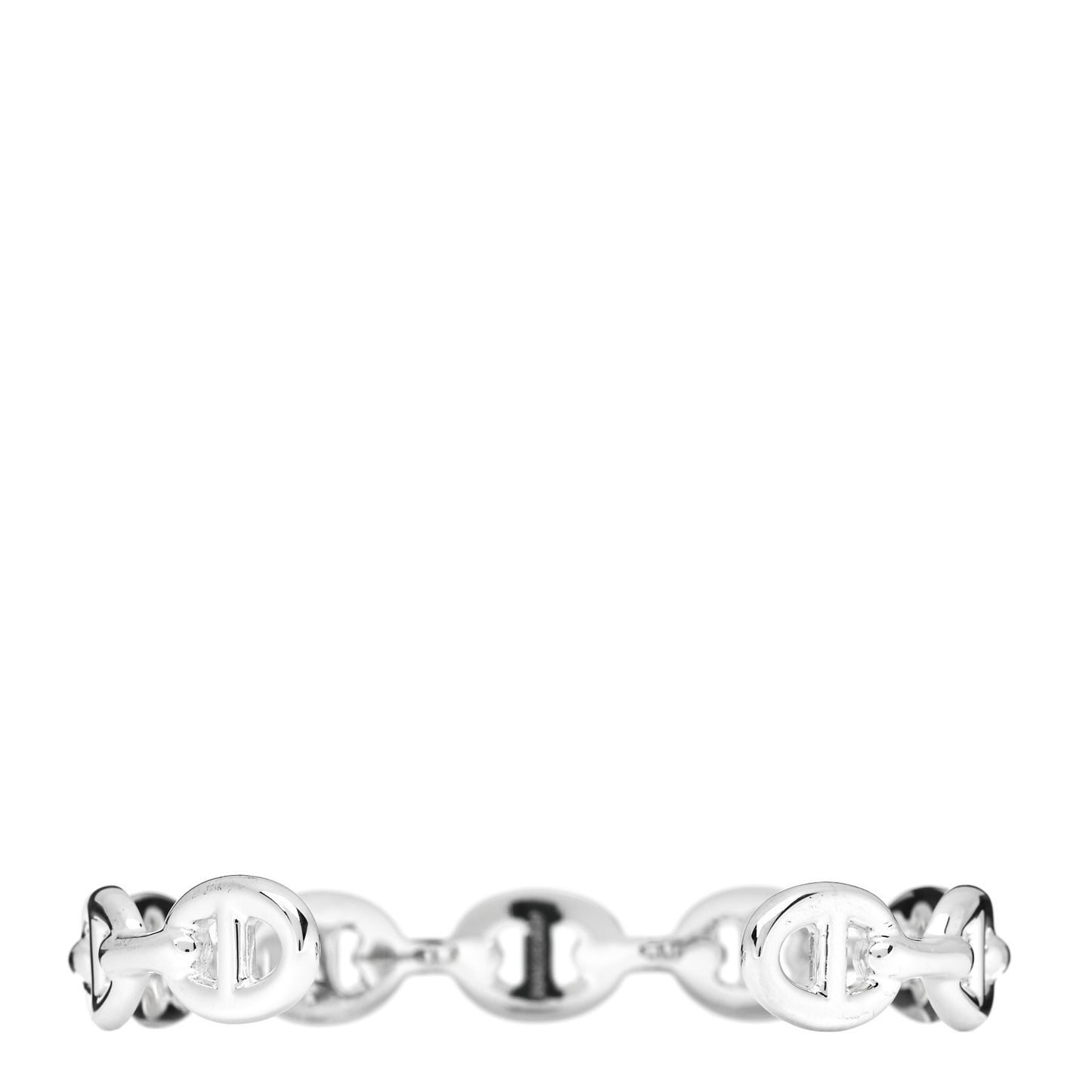 Sterling Silver MM Chaine d'Ancre Enchainee Cuff Bracelet LG