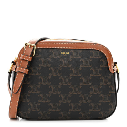 Celine Triomphe Canvas Small Camera Bag Tan 1 of 10