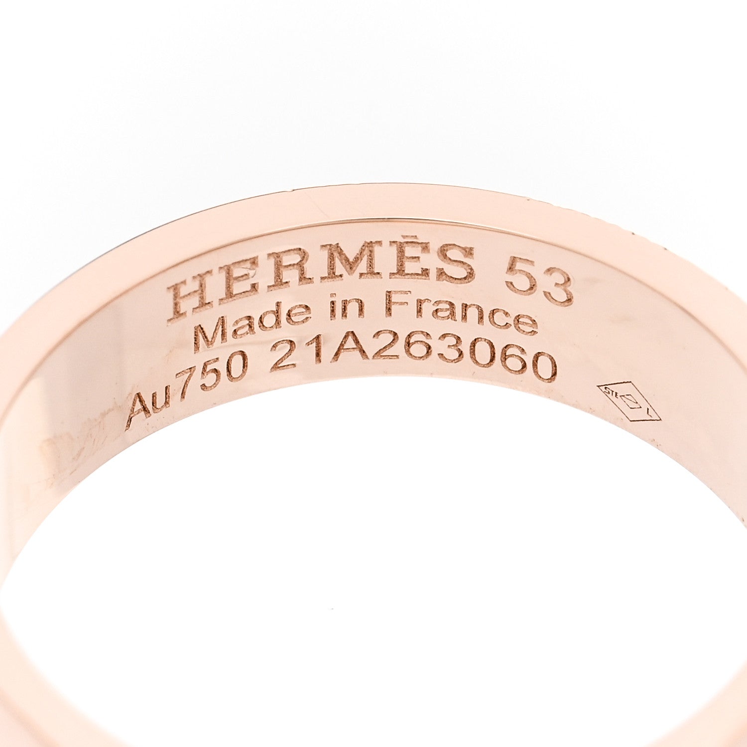Hermes 18K Rose Gold Diamond PM Kelly Ring 53 6.25 4 of 5