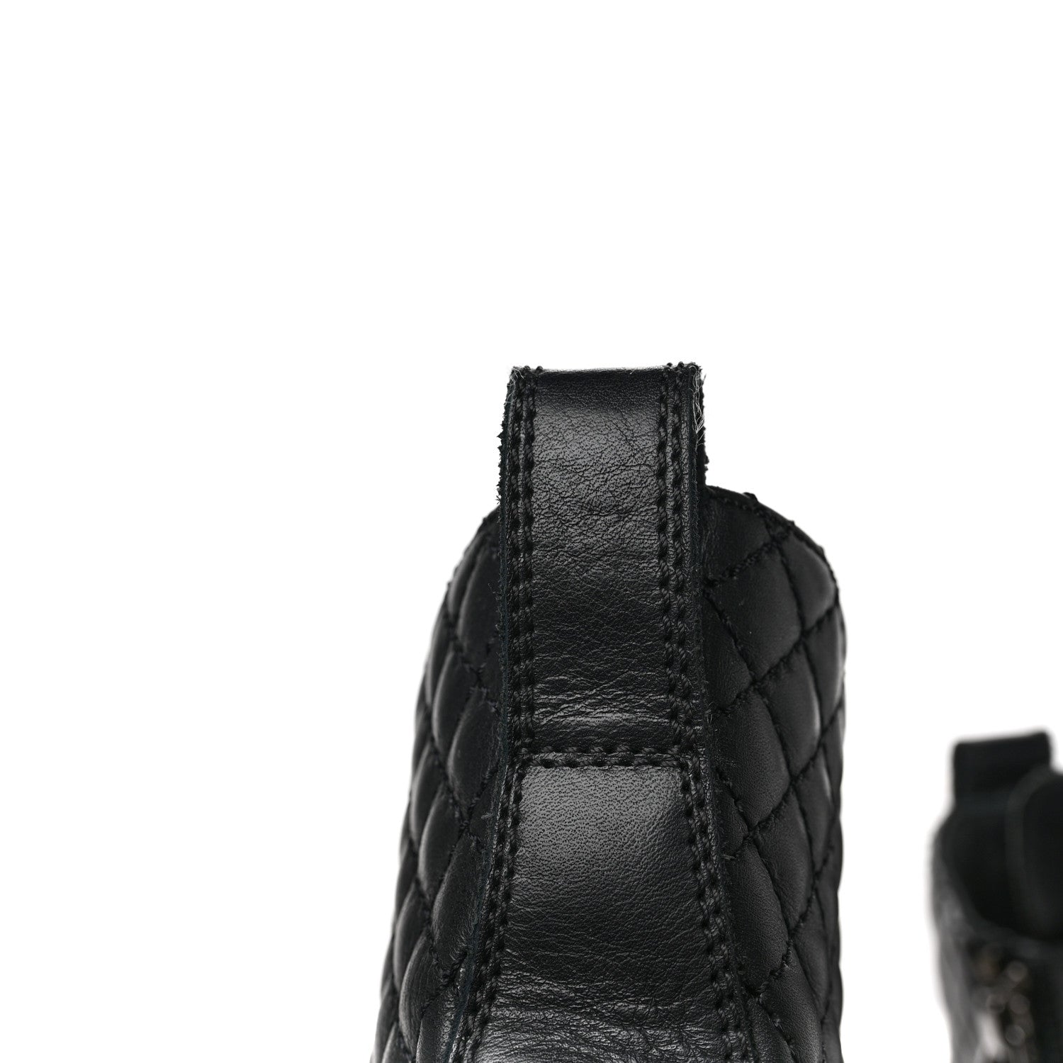 Chanel Calfskin Quilted Lace Up Combat Boots 37 Black 13 of 13