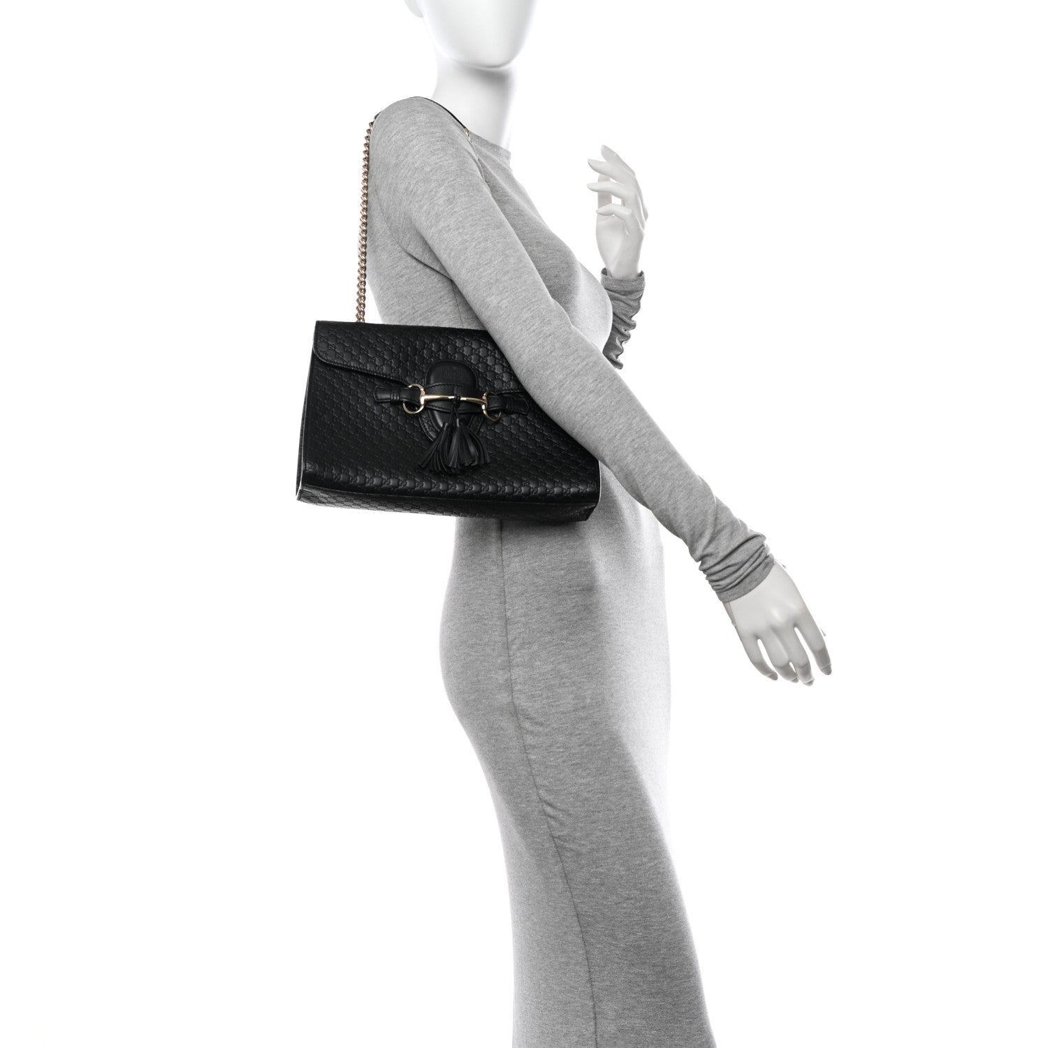 Gucci Microguccissima Medium Emily Chain Shoulder Bag Black 2 of 15