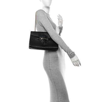 Gucci Microguccissima Medium Emily Chain Shoulder Bag Black 2 of 15
