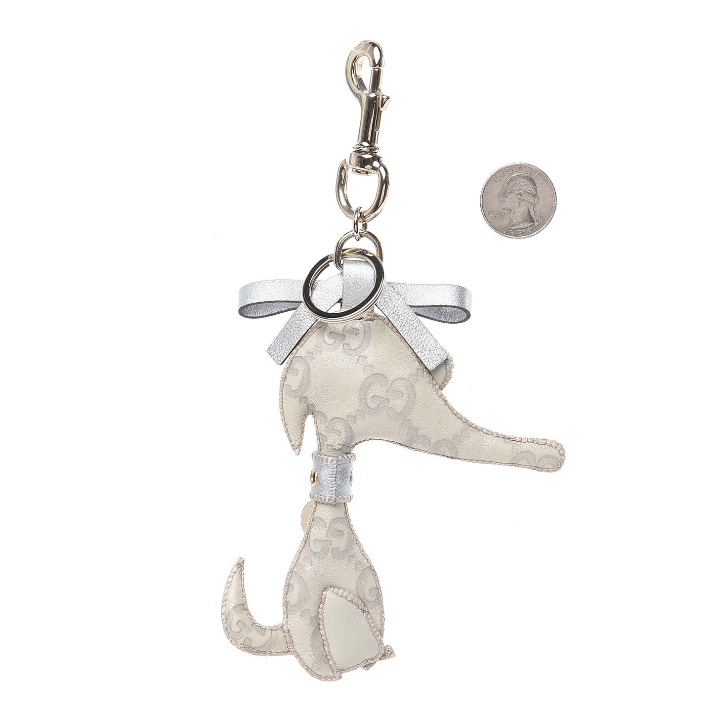Guccissima Dog Key Charm Off White