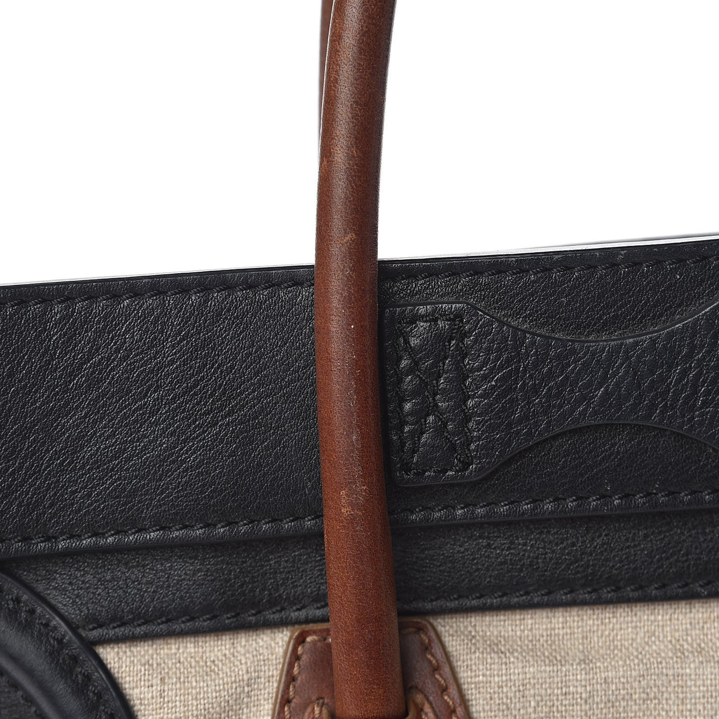Calfskin Linen Micro Tri-Color Luggage Beige