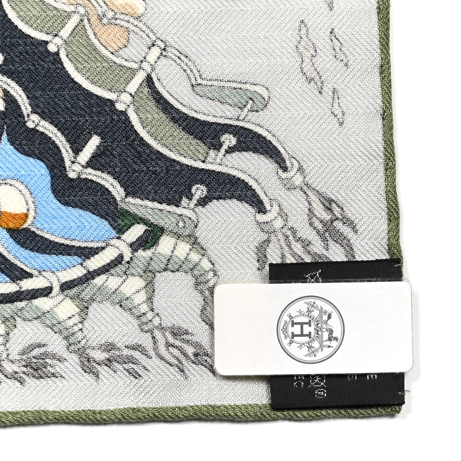Hermes Cashmere Silk Les As Du Volant 100 Gris Anthracite Amande 4 of 4