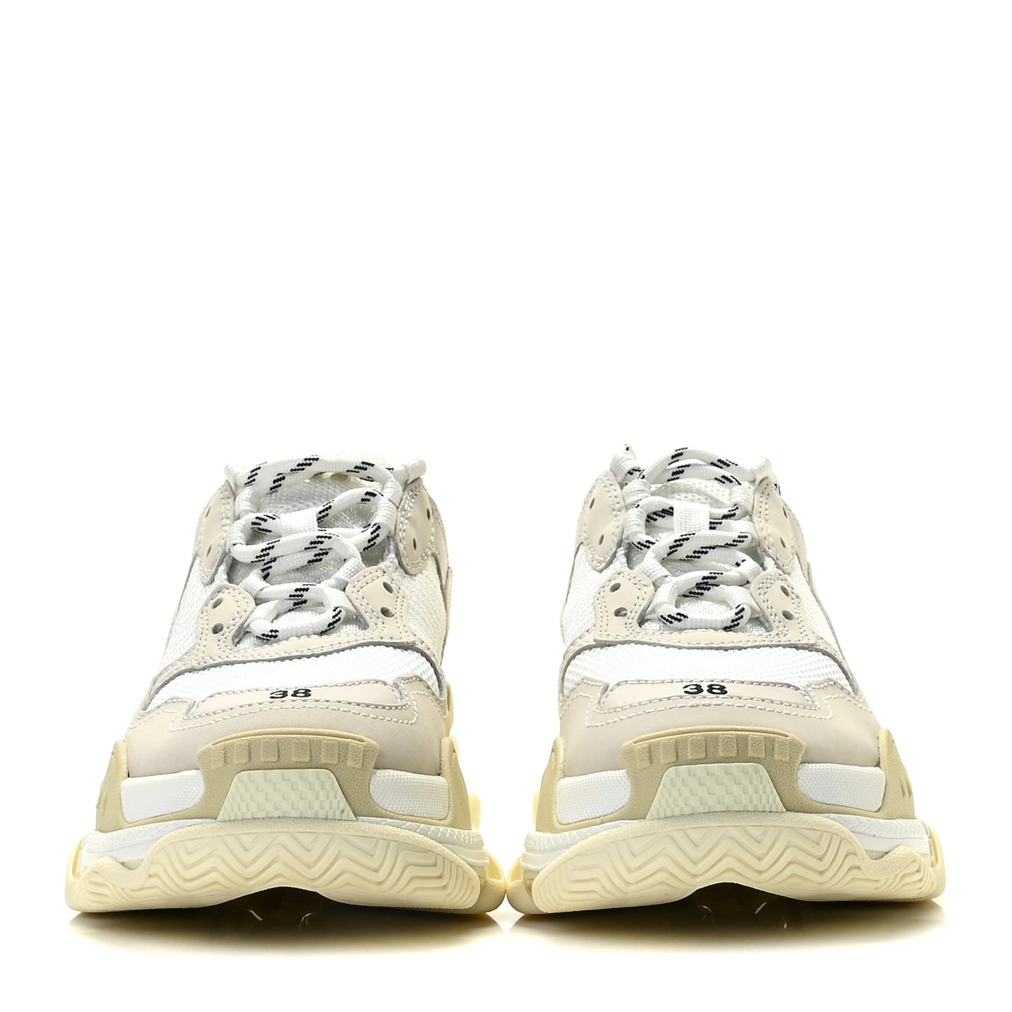Fabric Mesh Womens Triple S Sneakers 38 White