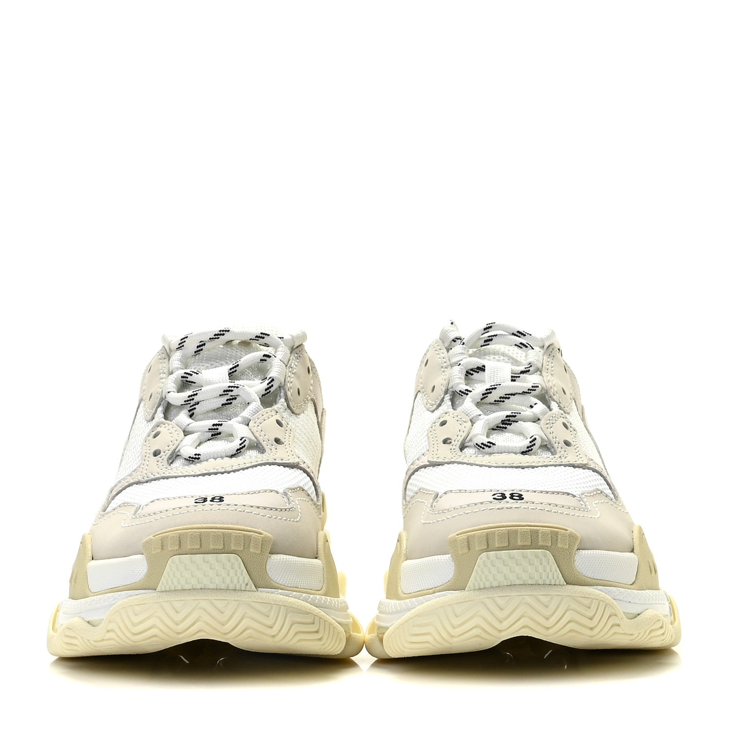 Balenciaga Fabric Mesh Womens Triple S Sneakers 38 White 3 of 9