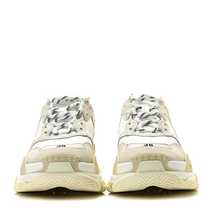Balenciaga Fabric Mesh Womens Triple S Sneakers 38 White 3 of 9