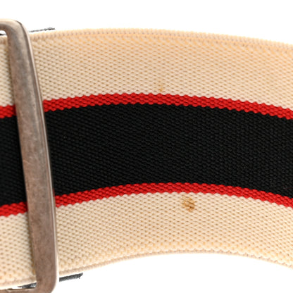 Gucci Jacquard Crystal Stripe Butterfly Belt 100 40 White 6 of 6