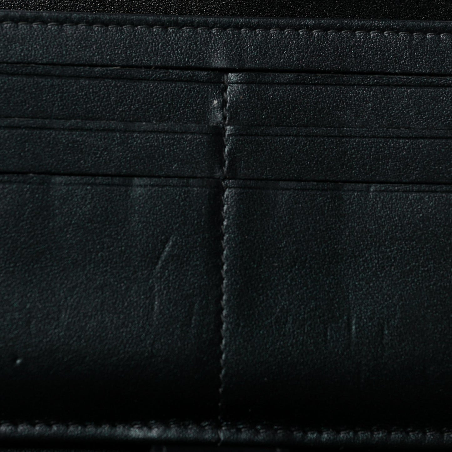 Iridescent Caviar Quilted Large Zip Around Organizer Wallet Black