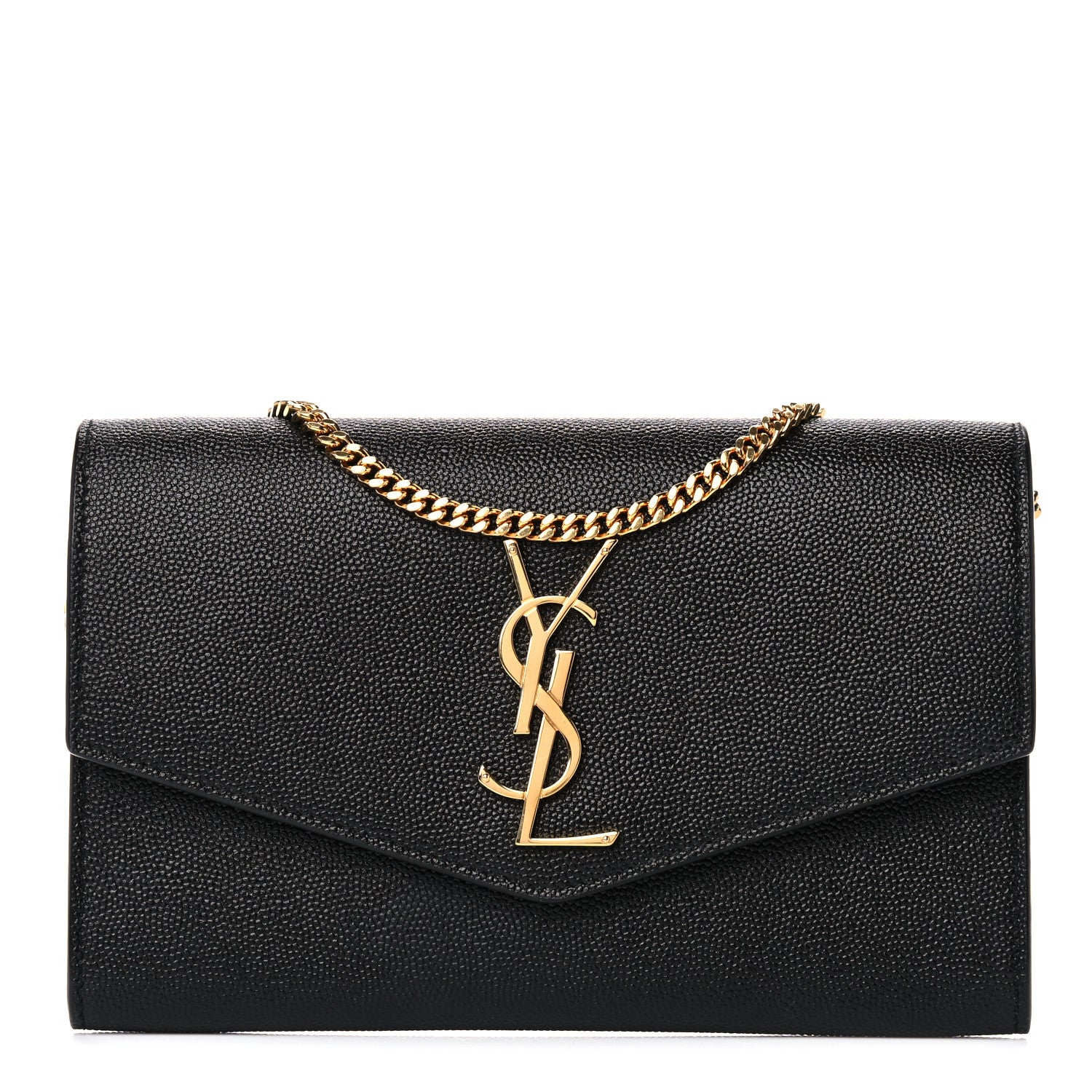 Saint Laurent Grain De Poudre Uptown Chain Wallet Black 3 of 16