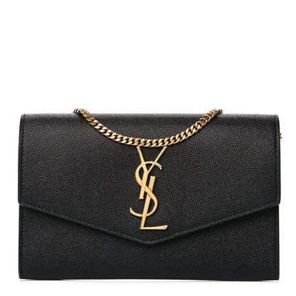 Saint Laurent Grain De Poudre Uptown Chain Wallet Black 3 of 16