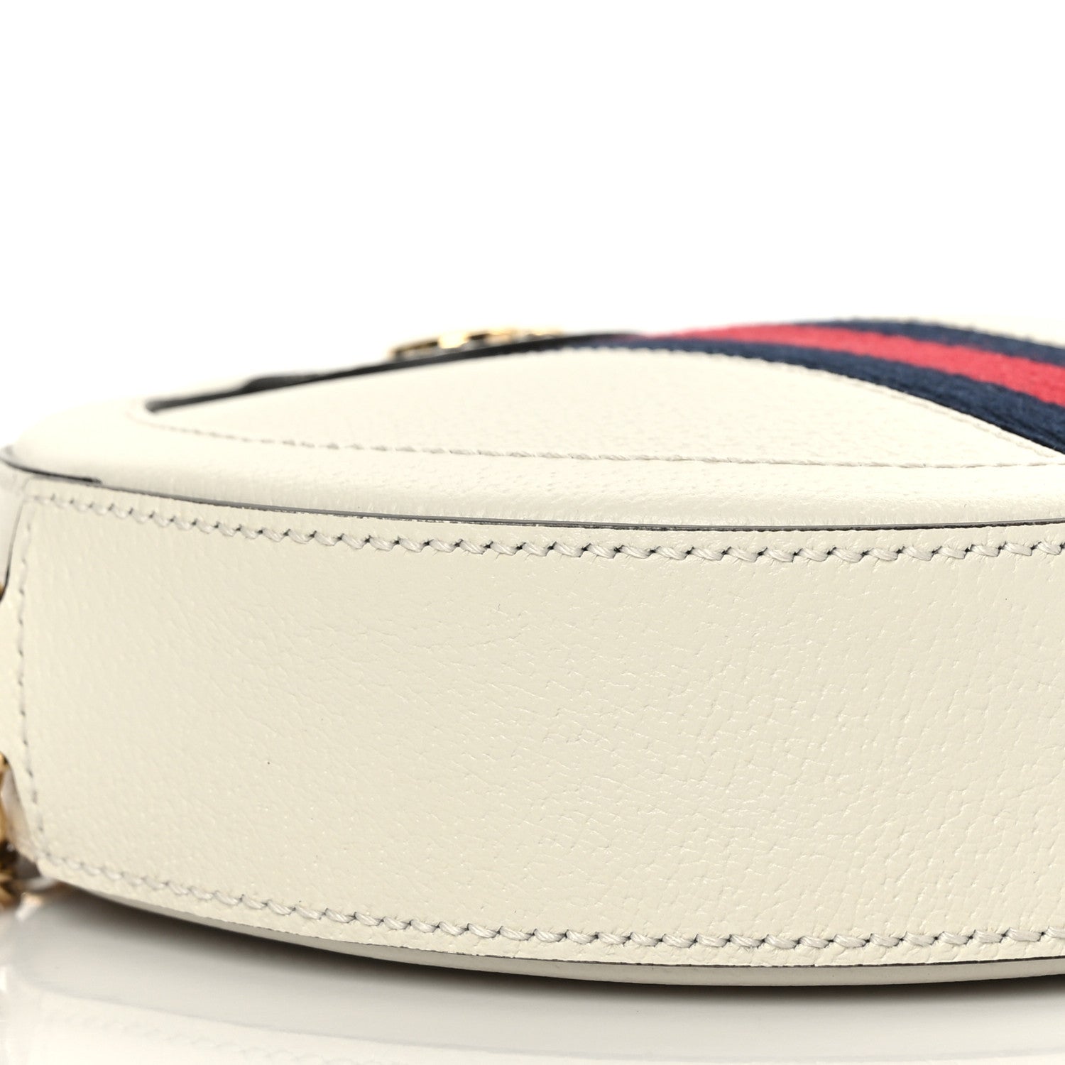 Gucci Textured Calfskin Web Mini Ophidia Round Shoulder Bag Mystic White 8 of 9