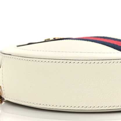 Gucci Textured Calfskin Web Mini Ophidia Round Shoulder Bag Mystic White 8 of 9