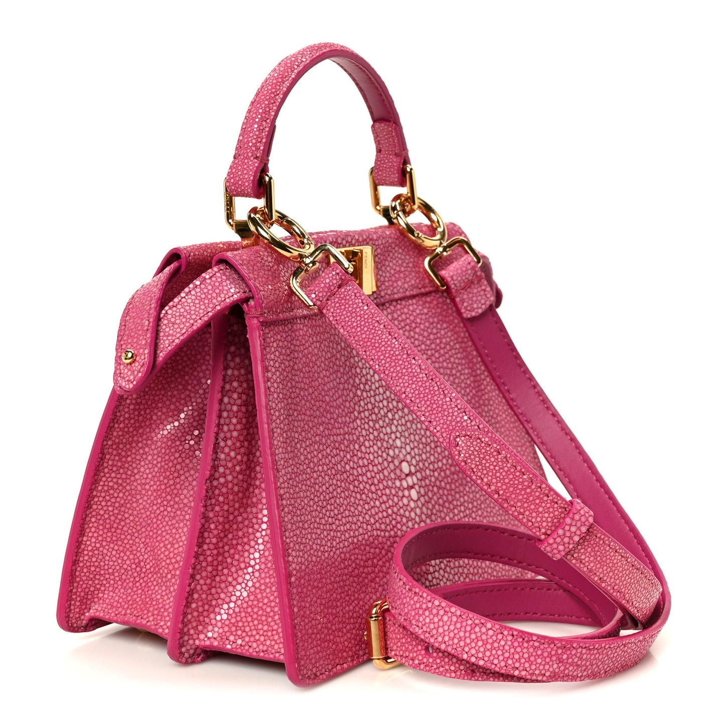 Stingray Shiny Nappa Petite Peekaboo I SEE U Satchel Ciclamino Pilar