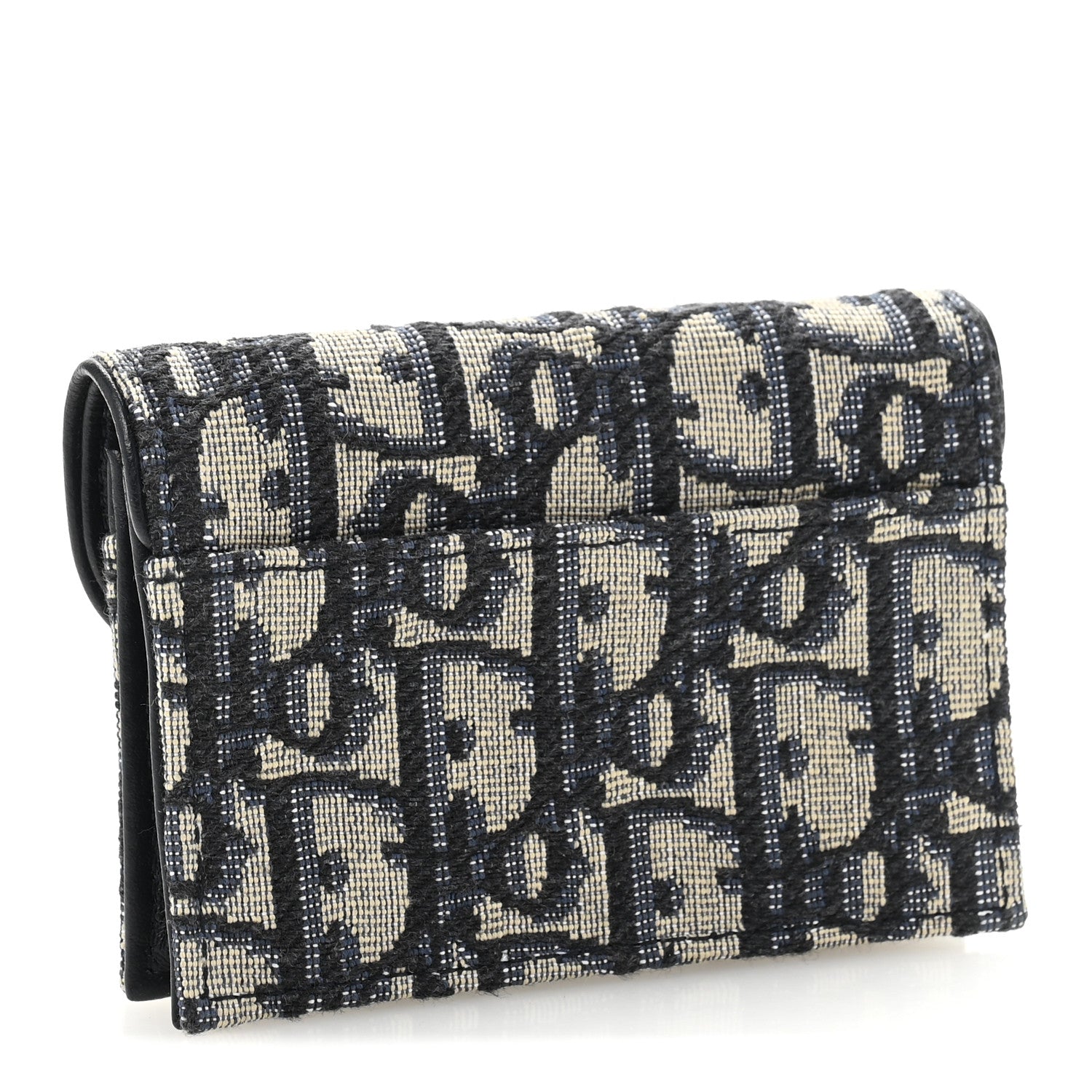 Christian Dior Oblique Saddle Card Holder Blue 3 of 8