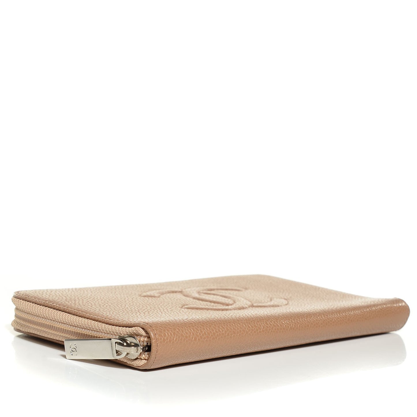 Caviar Timeless CC Large Zip Around Wallet Beige