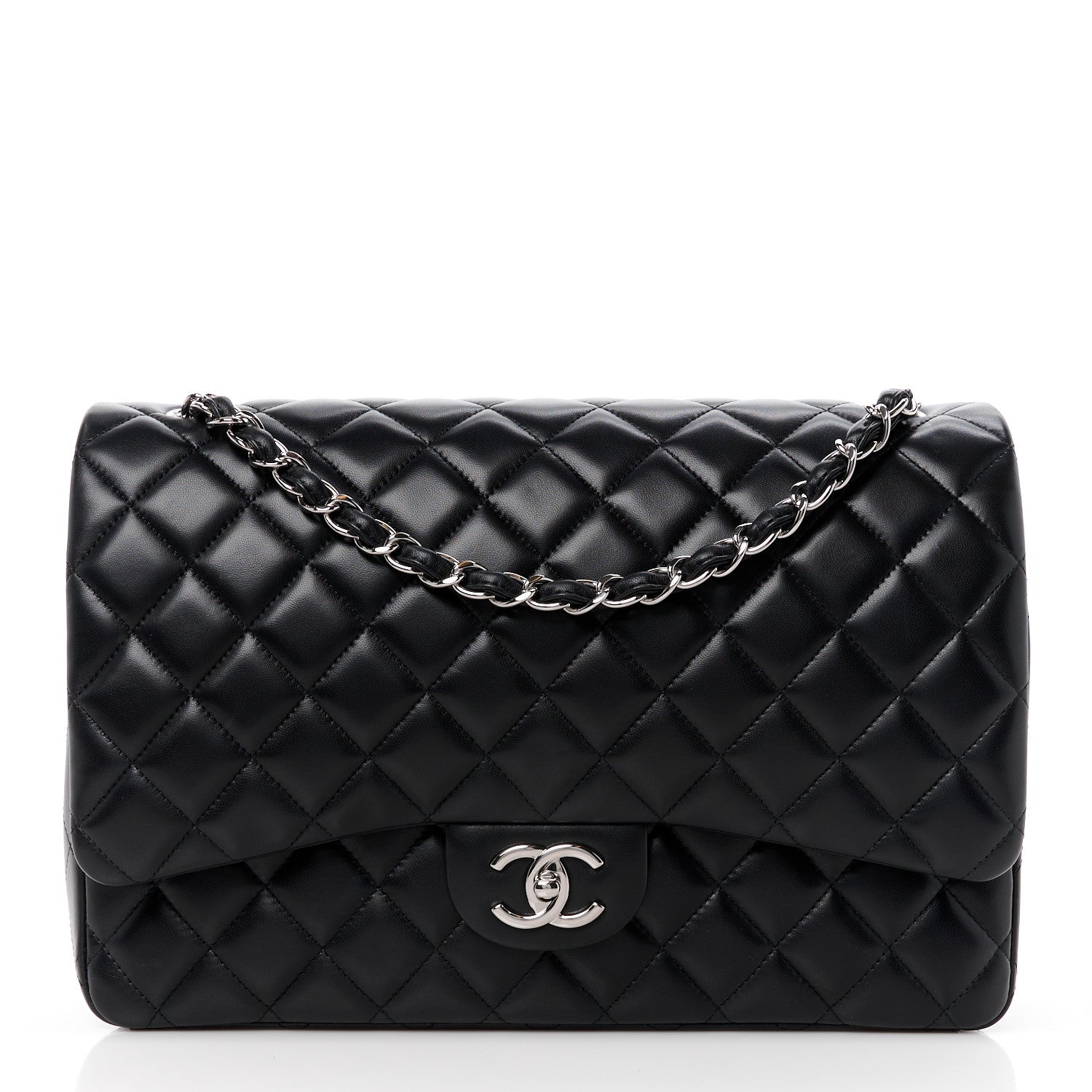 Chanel Lambskin Quilted Maxi Double Flap Black 1 of 12