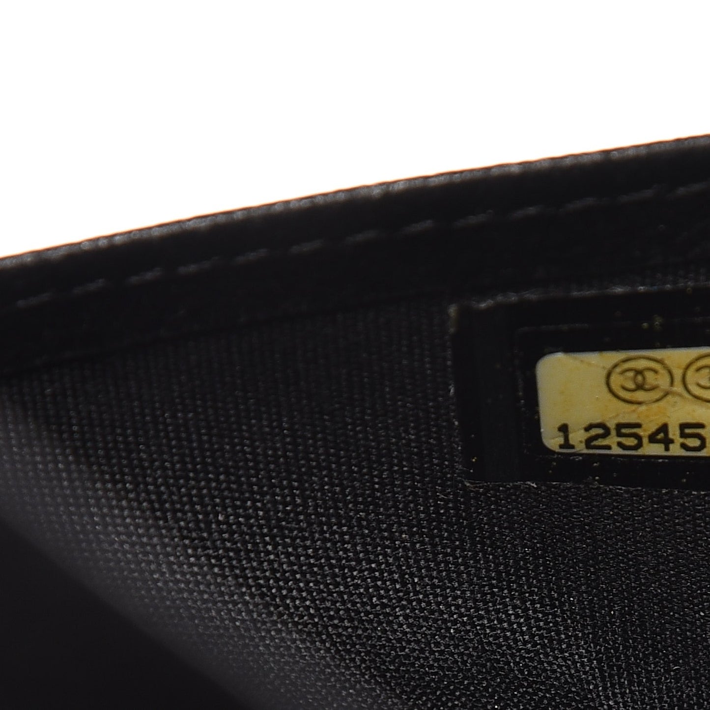 Goatskin Camellia Embossed Flap Wallet Black