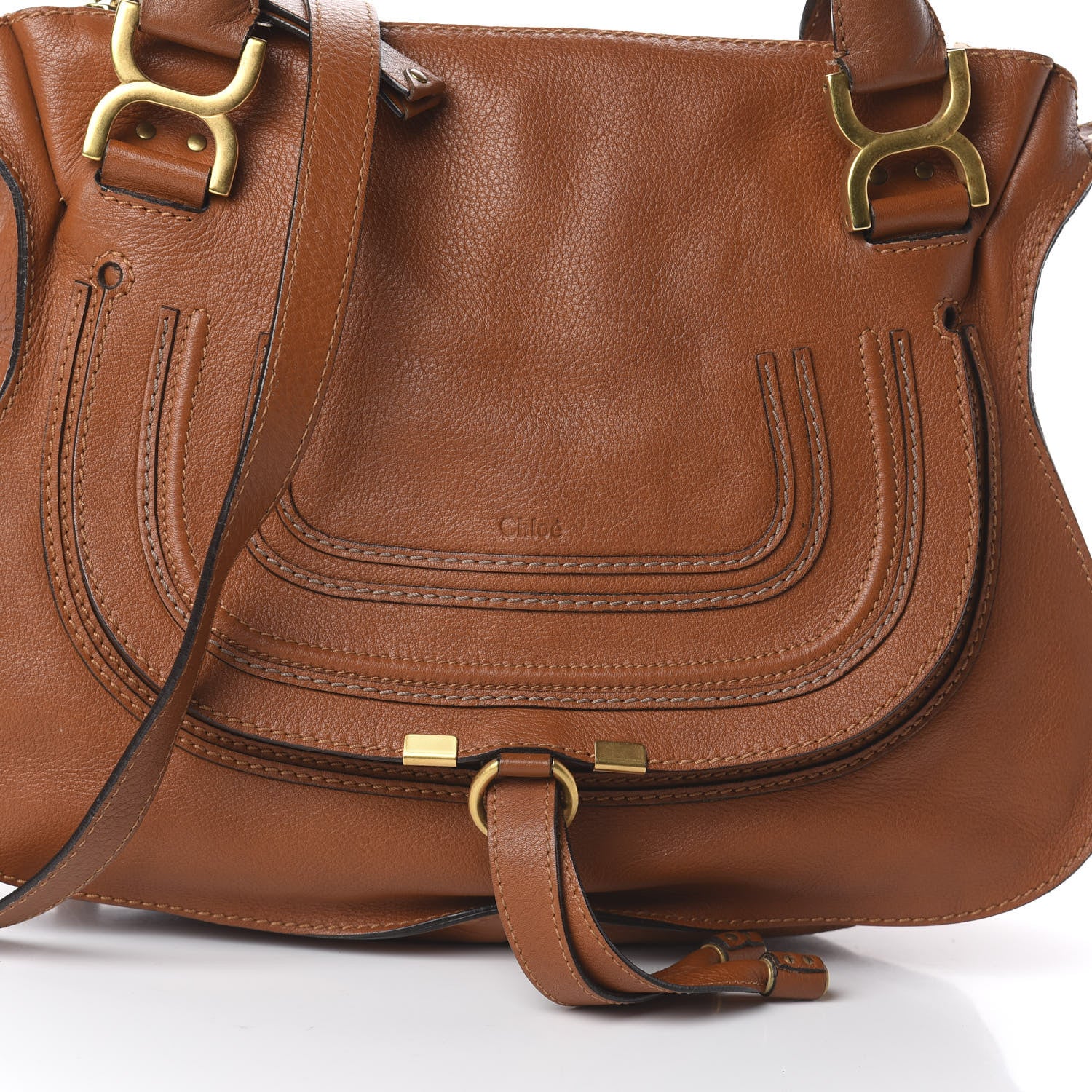 Chloe Calfskin Medium Marcie Satchel Tan 6 of 8