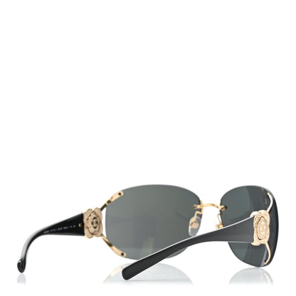 Chanel Crystal Camellia CC Sunglasses 4171-B Black 4 of 8