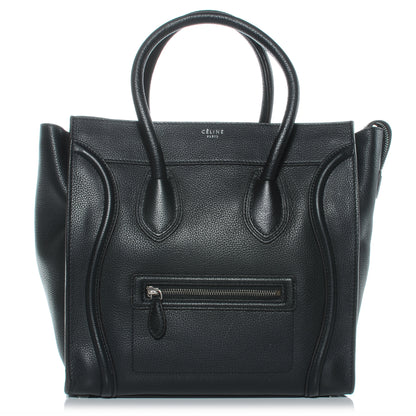 Celine Drummed Calfskin Mini Luggage Black 1 of 8