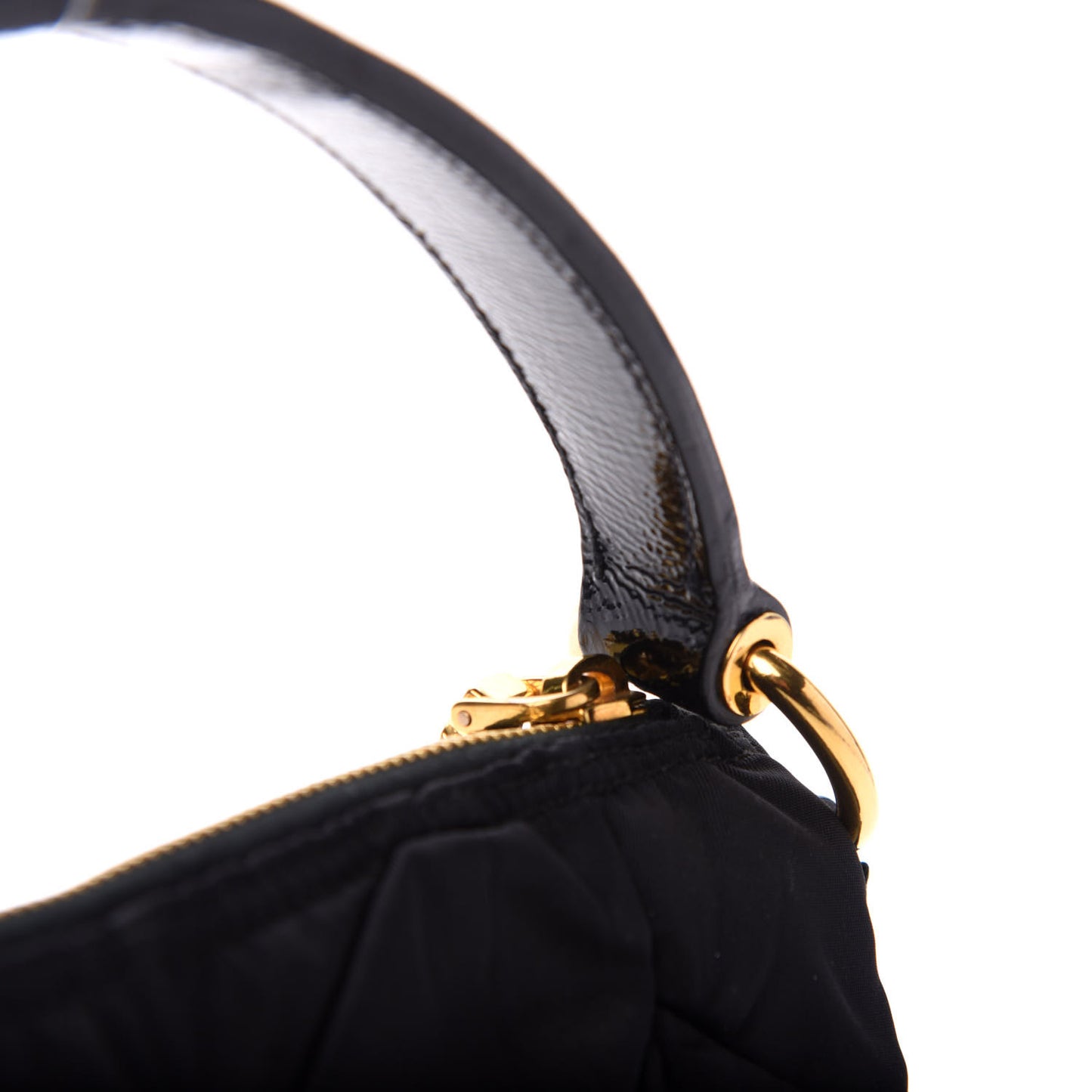 Tessuto Nylon Chevron Quilted Shoulder Bag Black