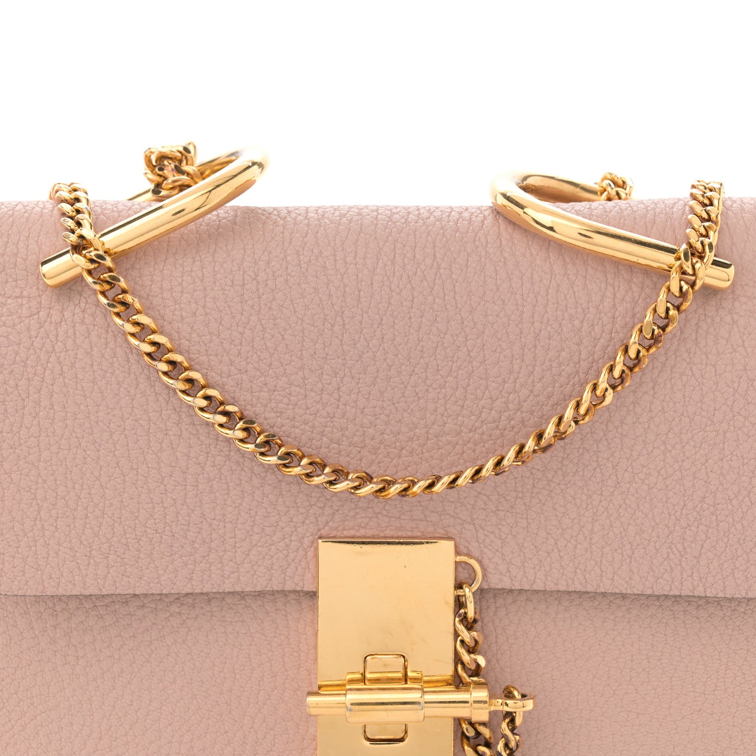 Chloe Grained Lambskin Mini Drew Shoulder Bag Cement Pink 8 of 10