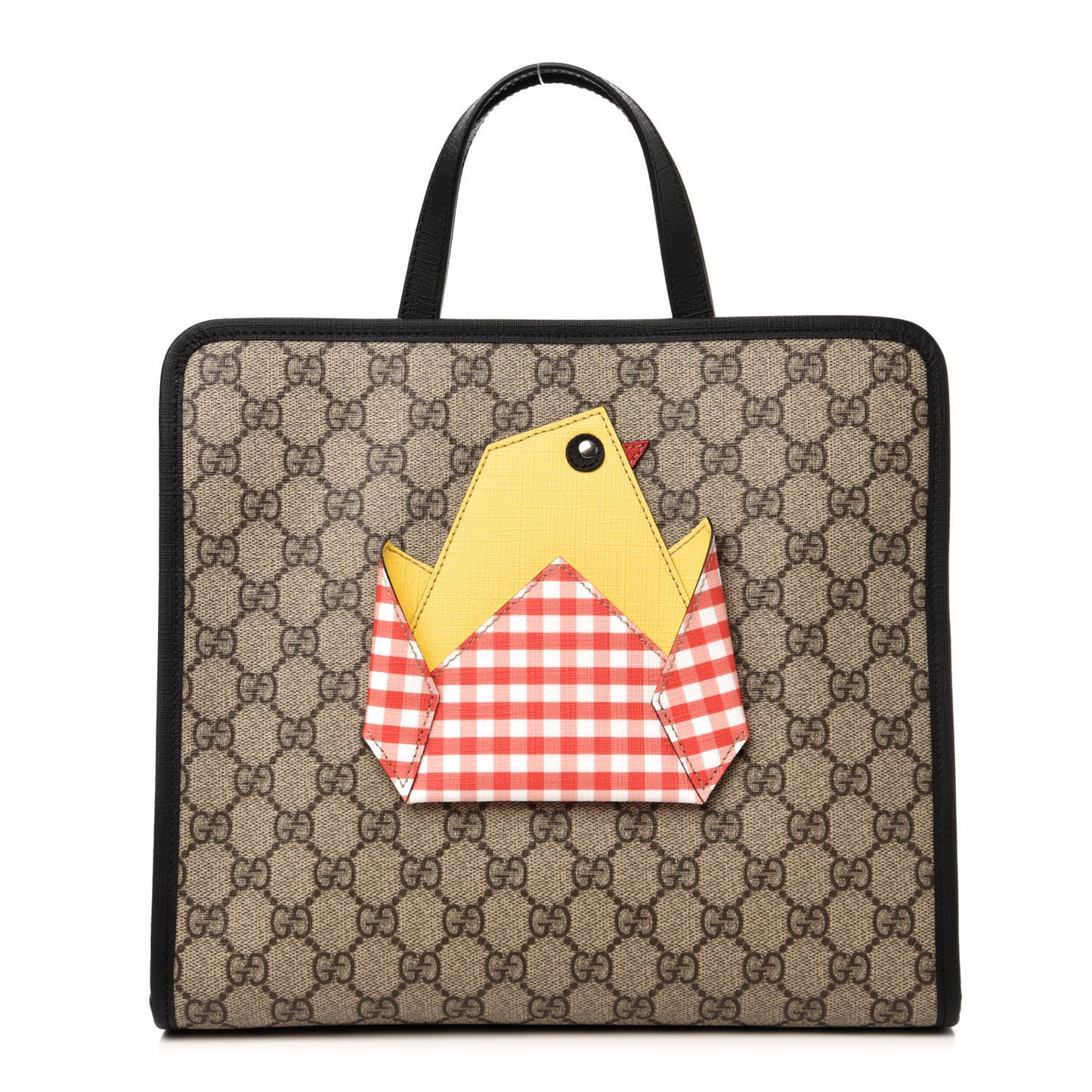GG Supreme Monogram Childrens Chick Tote Black