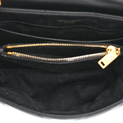 Saint Laurent Calfskin Y Quilted Monogram Small Loulou Chain Satchel Black 5 of 11