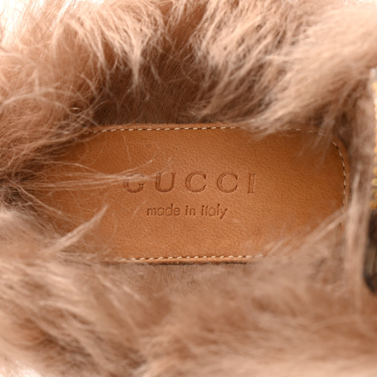 Gucci Brocade Fur Womens Princetown Slippers 38.5 Brown 9 of 9