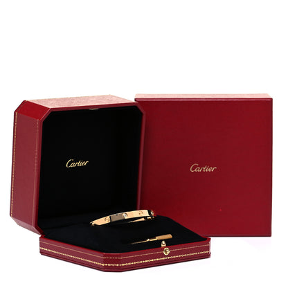 Cartier 18K Yellow Gold 4 Diamond LOVE Bracelet 19 7 of 7