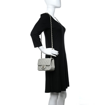 Chanel Lambskin Quilted Mini Square Flap Light Grey 2 of 13