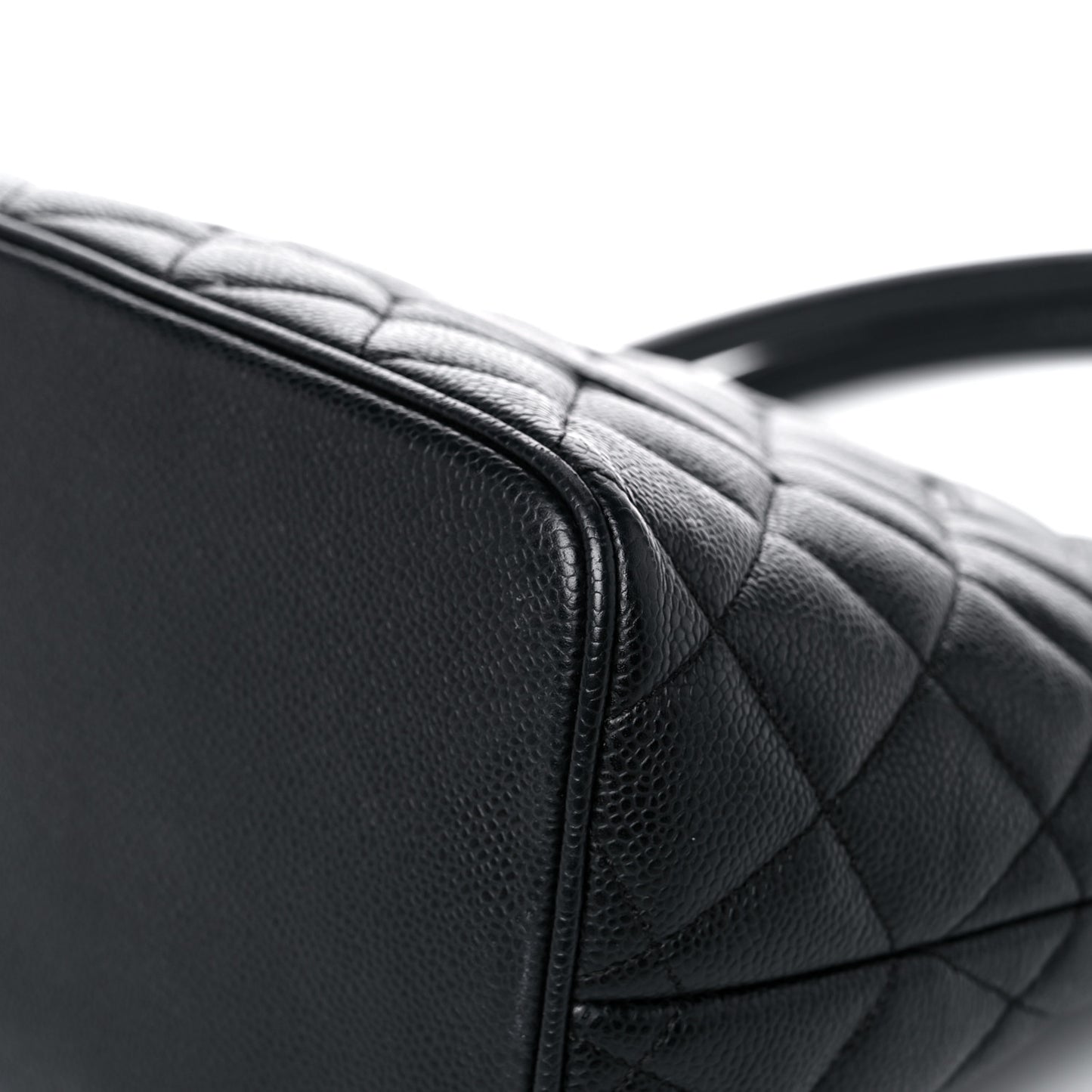 Caviar Quilted Medallion Tote Black