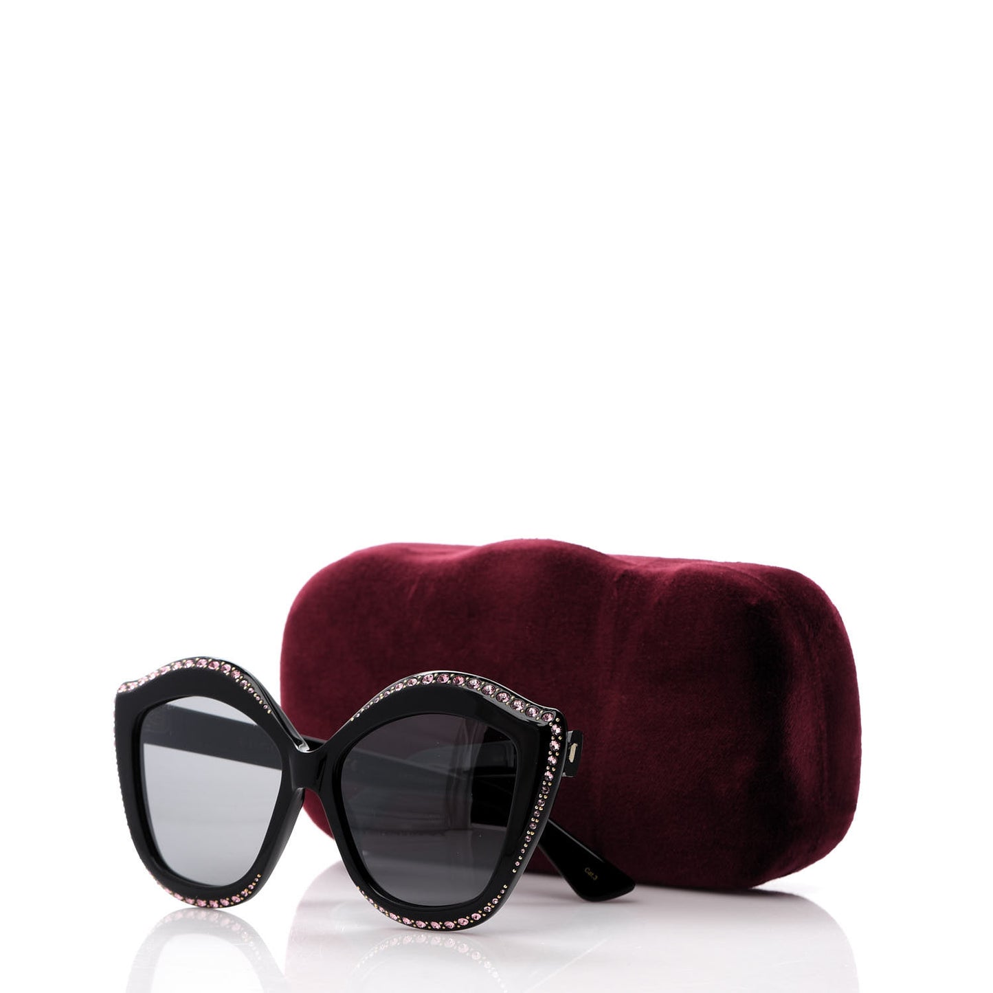 Crystal Cat Eye GG0118S Sunglasses Black
