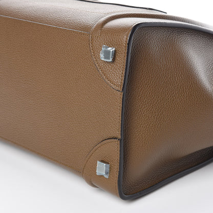 Celine Drummed Calfskin Mini Luggage Moss Green 6 of 9