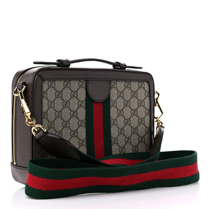 Gucci GG Supreme Monogram Web Small Ophidia Top Handle Shoulder Bag Brown 3 of 11